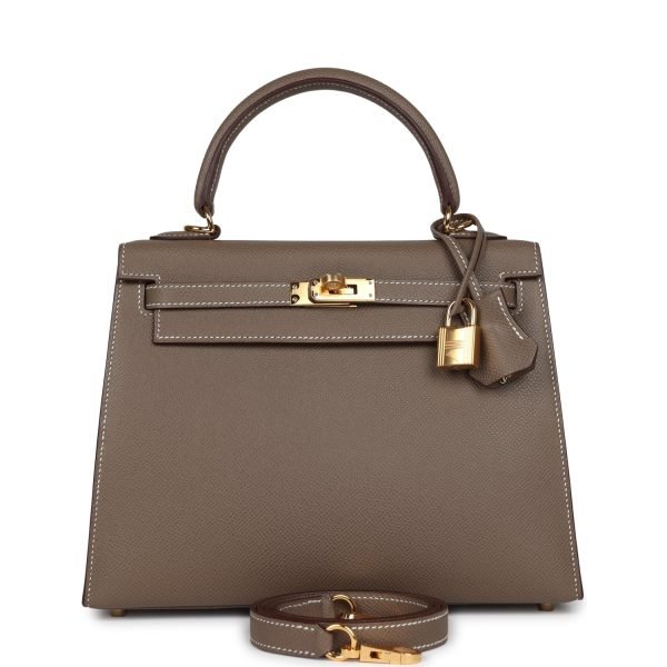 Hermes Kelly Sellier 25 Etoupe Epsom Gold Hardware 72411 product photo 1