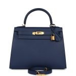 Hermes Kelly Sellier 28 Bleu Navy Epsom Gold Hardware 71238 product photo 1