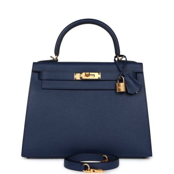 Hermes Kelly Sellier 28 Bleu Navy Epsom Gold Hardware 71238 product photo 1