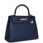 Hermes Kelly Sellier 28 Bleu Navy Epsom Gold Hardware 71238 product photo 2