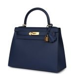 Hermes Kelly Sellier 28 Bleu Navy Epsom Gold Hardware 71238 product photo 3