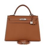 Hermes Kelly Sellier 32 Gold Epsom Palladium Hardware 72967 product photo 1