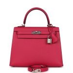 Hermes Kelly Sellier 25 Framboise Verso Epsom Palladium Hardware 128804 product photo 1