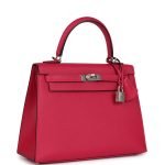 Hermes Kelly Sellier 25 Framboise Verso Epsom Palladium Hardware 128804 product photo 2