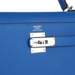 Hermes Kelly Sellier 32 Bleu France Epsom Palladium Hardware 129829 product photo 6