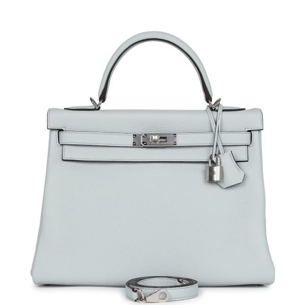 Hermes Kelly Retourne 32 Bleu Pale Clemence Palladium Hardware 128933 product photo 1