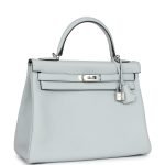 Hermes Kelly Retourne 32 Bleu Pale Clemence Palladium Hardware 128933 product photo 2