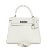 Hermes Kelly Retourne 28 White Clemence Palladium Hardware 81876 product photo 1