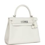 Hermes Kelly Retourne 28 White Clemence Palladium Hardware 81876 product photo 2