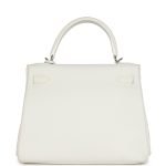 Hermes Kelly Retourne 28 White Clemence Palladium Hardware 81876 product photo 5