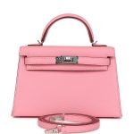 Hermes Kelly Sellier 20 Rose Confetti Verso Chevre Palladium Hardware 81953 product photo 1