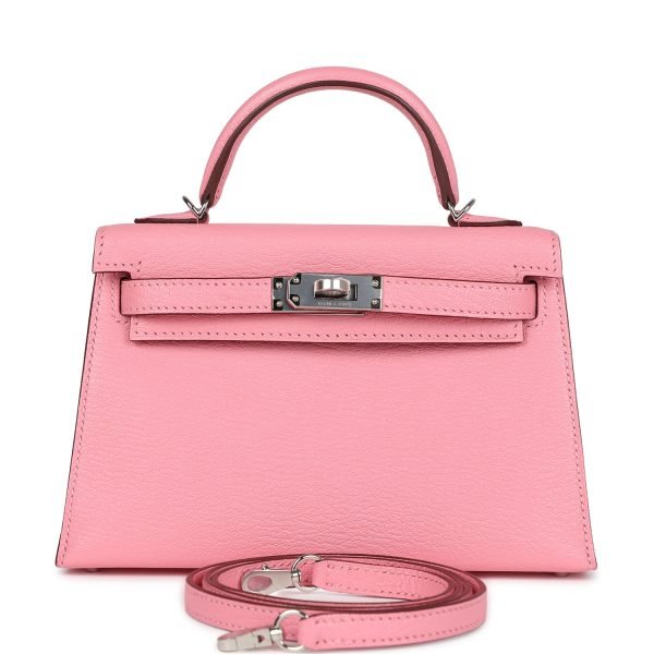 Hermes Kelly Sellier 20 Rose Confetti Verso Chevre Palladium Hardware 81953 product photo 1