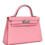 Hermes Kelly Sellier 20 Rose Confetti Verso Chevre Palladium Hardware 81953 product photo 2