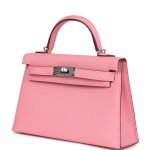 Hermes Kelly Sellier 20 Rose Confetti Verso Chevre Palladium Hardware 81953 product photo 3
