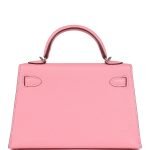 Hermes Kelly Sellier 20 Rose Confetti Verso Chevre Palladium Hardware 81953 product photo 5