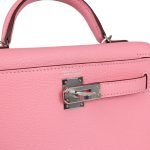 Hermes Kelly Sellier 20 Rose Confetti Verso Chevre Palladium Hardware 81953 product photo 7