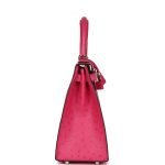 Hermes Kelly Sellier 28 Rose Tyrien Ostrich Palladium Hardware 81952 product photo 4