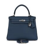 Hermes Kelly Retourne 25 Bleu De Prusse Togo Palladium Hardware 129863 product photo 1