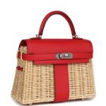 Hermes Mini Picnic Kelly 20 Rouge De Coeur Swift Palladium Hardware 128854 product photo 2
