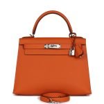 Hermes Kelly Sellier 28 Orange Epsom Palladium Hardware 128744 product photo 1
