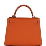 Hermes Kelly Sellier 28 Orange Epsom Palladium Hardware 128744 product photo 4
