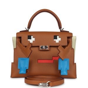 Hermes “quelle Idolle” Picto Kelly Doll Gold, Bleu Zanzibar, Jaune Milton And Orange Field Epso product photo 1