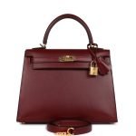 Hermes Kelly Sellier 25 Rouge H Box Gold Hardware 99513 product photo 1