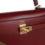 Hermes Kelly Sellier 25 Rouge H Box Gold Hardware 99513 product photo 6