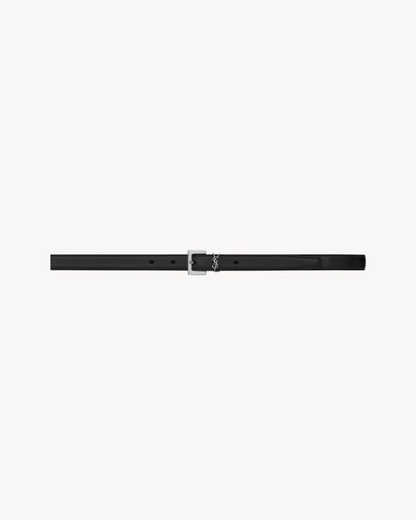 cassandre thin belt with square buckle in smooth leather