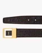 La 66 Buckle Belt In Crocodile-Embossed Leather 761309AACRH2188 product photo 2