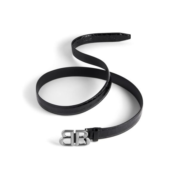 Women’s Monaco Belt Crocodile Embossed In Black 7660312AAW21000 product photo 1