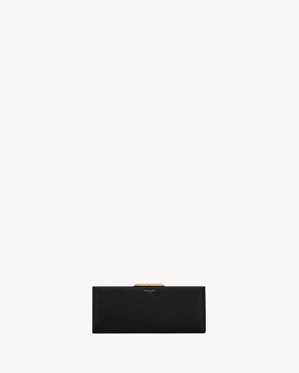 YSL Midnight Small Clutch In Smooth Leather