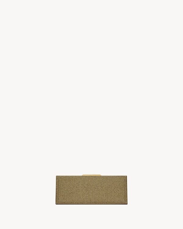 YSL Midnight Small Clutch In Silk Satin And Crystals