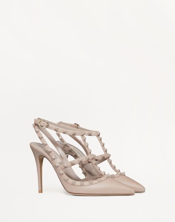Rockstud Ankle Strap Pump With Tonal Studs 100 MM 5W2S0393VB8_P45 product photo 1
