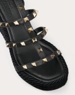 Rockstud Ankle Strap Wedge Sandal In Calfskin Leather 95 MM 5W2S0F95BAE_0NO product photo 3