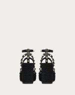 Rockstud Ankle Strap Wedge Sandal In Calfskin Leather 95 MM 5W2S0F95BAE_0NO product photo 5