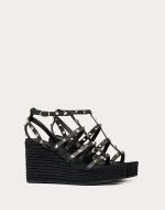 Rockstud Ankle Strap Wedge Sandal In Calfskin Leather 95 MM 5W2S0F95BAE_0NO product photo 1