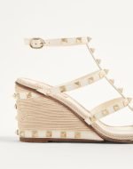 Rockstud Wedge Sandal In Calfskin With Cornely Embroidery 80MM 6W0S0IJ8HJQ_098 product photo 6