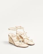 Rockstud Wedge Sandal In Calfskin With Cornely Embroidery 80MM 6W0S0IJ8HJQ_098 product photo 1
