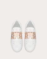 Rockstud Untitled Sneaker In Calfskin Leather With Metallic Stripe 3W2S0A01HEL_0JC product photo 4