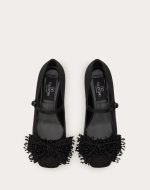 Valentino Garavani Bowjane Mary-Jane Satin Ballerina With Fringed Embroidery 20MM 5W0S0KI3PUF_0 product photo 3