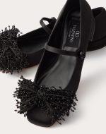 Valentino Garavani Bowjane Mary-Jane Satin Ballerina With Fringed Embroidery 20MM 5W0S0KI3PUF_0 product photo 2