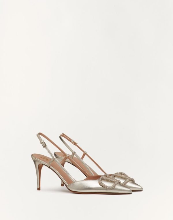 VLOGO GLOW LAMINATED NAPPA SLINGBACK PUMP 80 MM / 3.15 IN.
