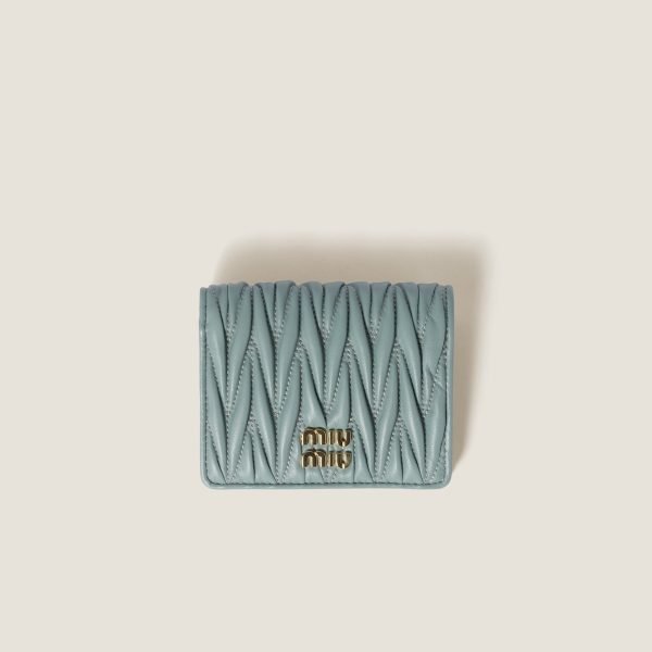 Small matelassé nappa leather wallet