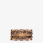 Fendi Peekaboo Mini Selleria And Beige Pequin Stripe Fabric Bag With 336 Hand-Sewn Topstitches product photo 3