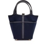 Hermes Caban Swift And Bleu Marine Toile Goeland Cargo Picotin Lock 18 Gold Hardware CM72T product photo 3