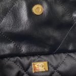 Chanel 22 AS3260 Small Bag Black Shiny Crumpled Calfskin Gold Hardware 75104 product photo 8