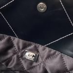 Chanel 22 AS3260 Small Bag Black And Silver Shiny Calfskin Silver Hardware 75107 product photo 7