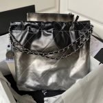 Chanel 22 AS3260 Small Bag Black And Silver Shiny Calfskin Silver Hardware 75107 product photo 2