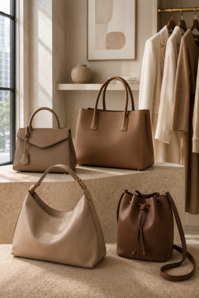 Quiet luxury bags under 1000 dollars in neutral leather styles
